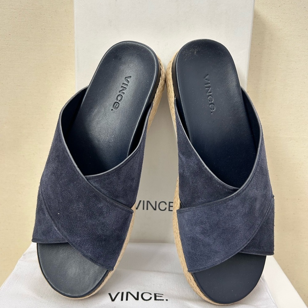 Vince Villaire Women's Deep Blue Suede Shoes